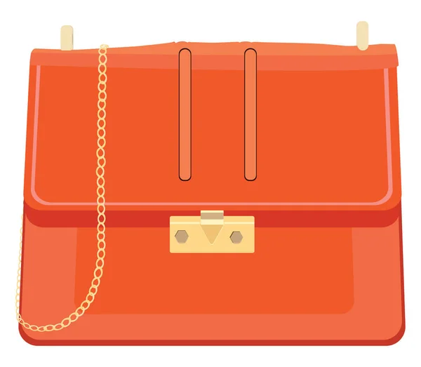オレンジ色の財布 イラスト 白い背景のベクトル — ストックベクタ