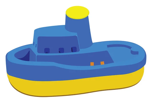 Blaues Flussschiff Illustration Vektor Auf Weißem Hintergrund — Stockvektor