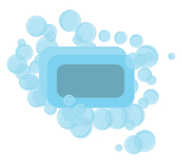 青い石鹸イラスト白い背景のベクトル — ストックベクタ