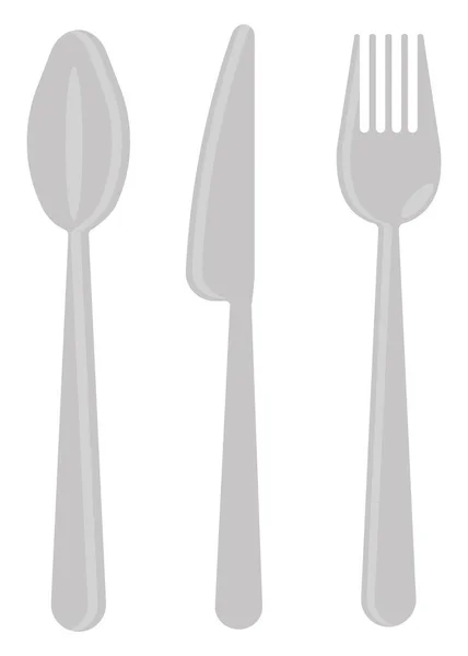 Spoon Knife Fork Illustration Vector White Background — Stock Vector
