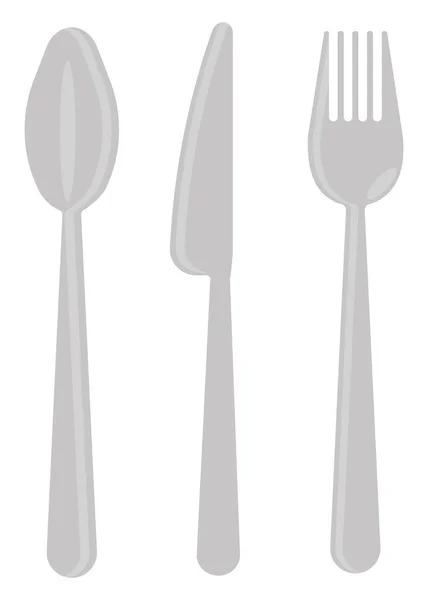 Spoon Kniv Och Gaffel Illustration Vektor Vit Bakgrund — Stock vektor