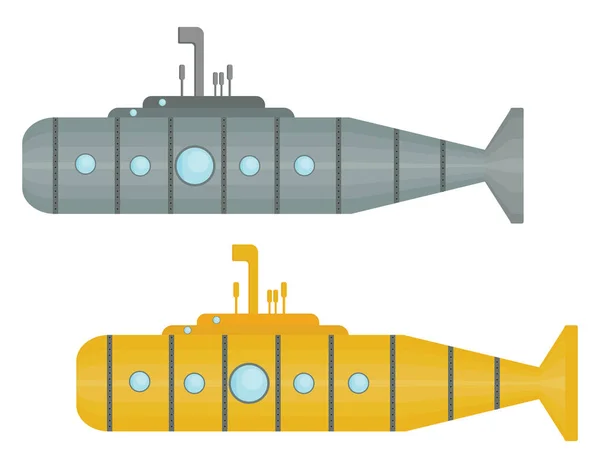Unterwasser Boot Illustration Vektor Auf Weißem Hintergrund — Stockvektor