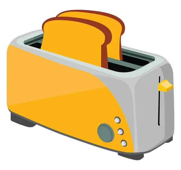 Beyaz Arkaplanda Tost Makinesi Illüstrasyon Vektör — Stok Vektör