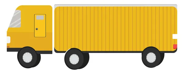 Camión Amarillo Ilustración Vector Sobre Fondo Blanco — Vector de stock