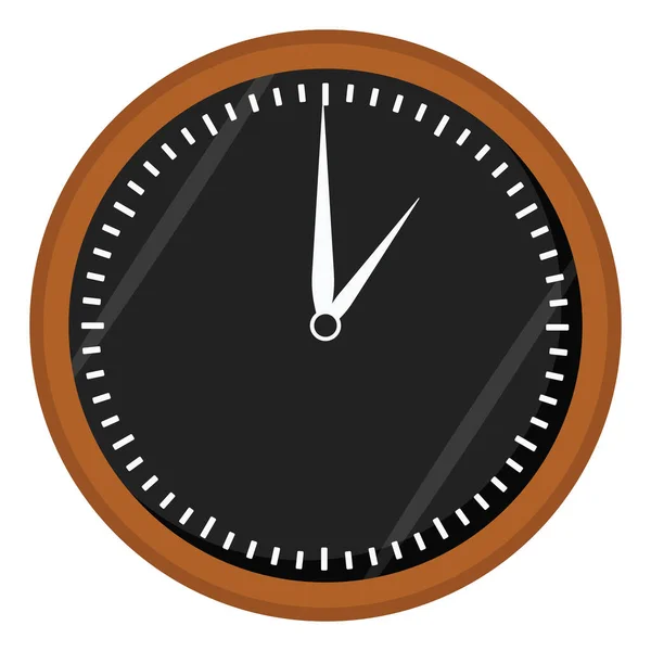 Horloge Murale Noire Illustration Vecteur Sur Fond Blanc — Image vectorielle