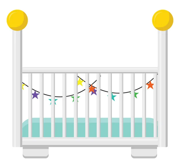 白色背景上的婴儿床 — 图库矢量图片
