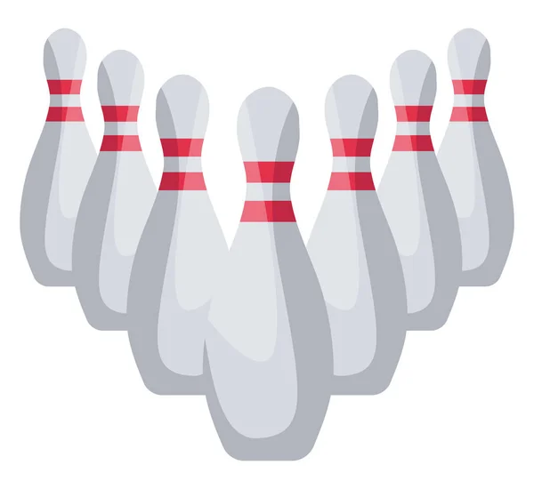 Épingles Bowling Blanches Illustration Vecteur Sur Fond Blanc — Image vectorielle