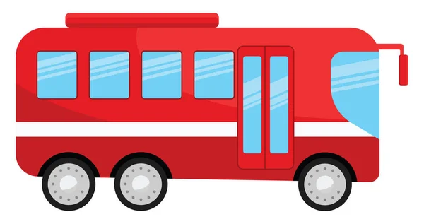 Bus Rojo Ilustración Vector Sobre Fondo Blanco — Vector de stock