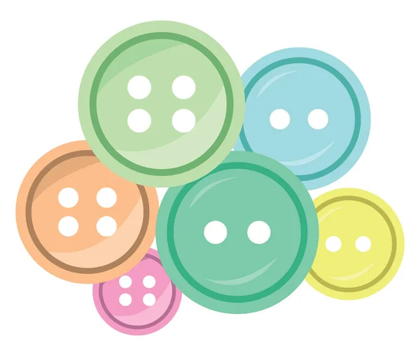 Renkli Düğmeler Illüstrasyon Beyaz Arkaplan Üzerindeki Vektör — Stok Vektör