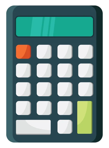 Calculadora Negra Ilustración Vector Sobre Fondo Blanco — Vector de stock