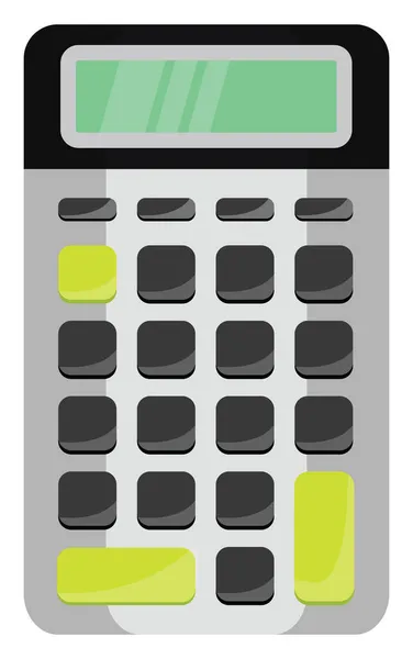 Grijze Calculator Illustratie Vector Een Witte Achtergrond — Stockvector