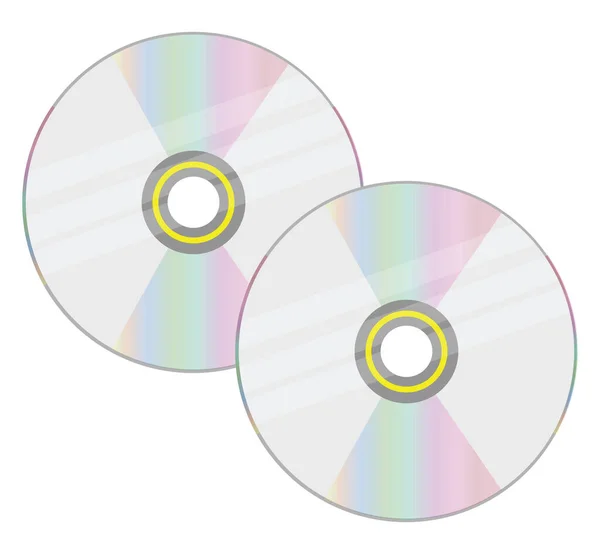 Two Old Cds Illustration Vector White Background — Stock Vector