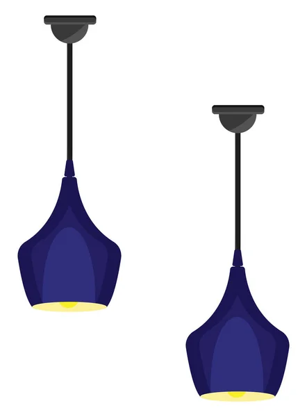 Blaue Deckenlampen Illustration Vektor Auf Weißem Hintergrund — Stockvektor