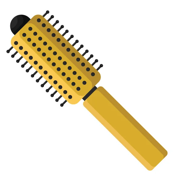 Yellow Hairbrush Illustration Vector White Background — Stock Vector