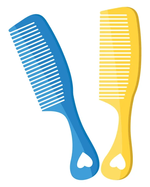 Two Hair Combs Illustration Vector White Background — Stock Vector