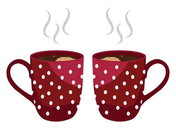 赤いコーヒーカップ イラスト 白い背景のベクトル — ストックベクタ