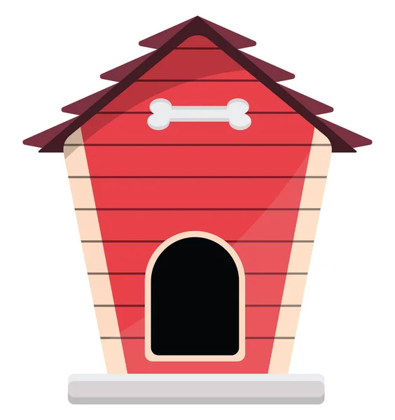 Red Dog House Illustrazione Vettore Sfondo Bianco — Vettoriale Stock