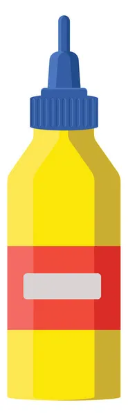 Bouteille Colle Jaune Illustration Vecteur Sur Fond Blanc — Image vectorielle