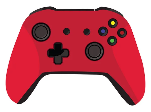 红色游戏控制器 白色背景上的向量 — 图库矢量图片
