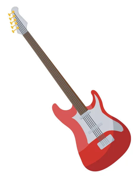 Guitarra Elétrica Vermelha Ilustração Vetor Sobre Fundo Branco — Vetor de Stock