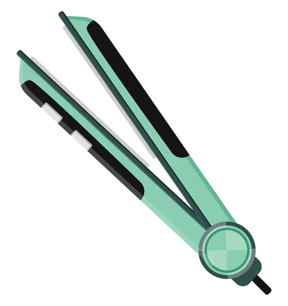 Grüner Haarglätter Illustration Vektor Auf Weißem Hintergrund — Stockvektor