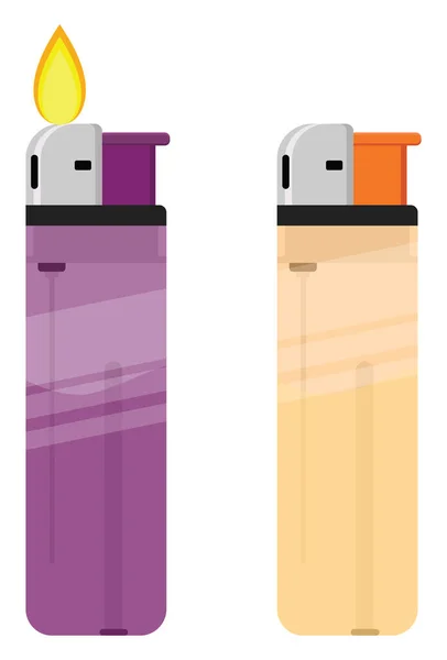 Zwei Feuerzeuge Illustration Vektor Auf Weißem Hintergrund — Stockvektor
