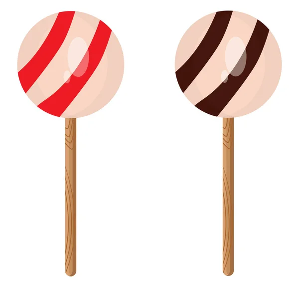 Two Lolipops Illustration Vector White Background — Stock Vector