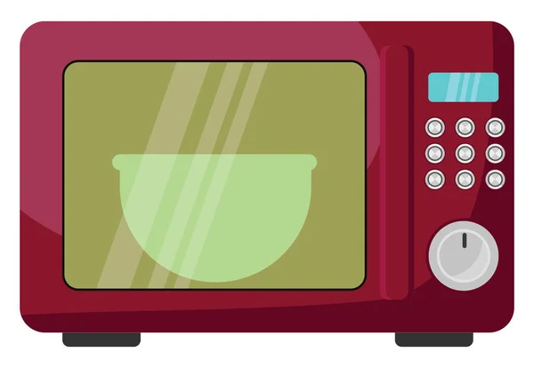 Red Microwave Illustration Vector White Background — Stock Vector