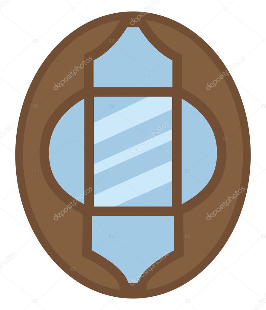 Circle window, illustration, vector, on a white background.