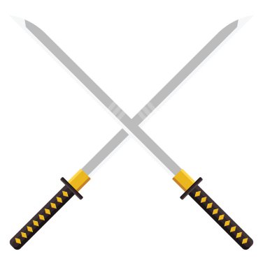 Ninja kılıcı, illüstrasyon, beyaz arkaplanda vektör.