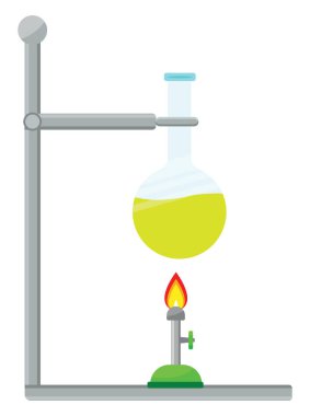 Beyaz arkaplandaki fizik yakıcı, illüstrasyon, vektör.