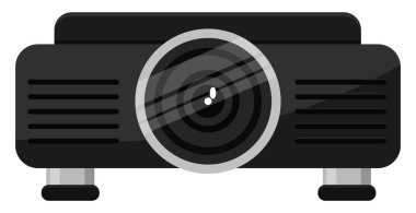 Beyaz arkaplanda video projektörü, illüstrasyon, vektör.