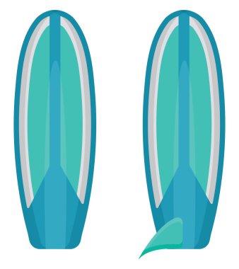 Mavi sörf tahtası, illüstrasyon, beyaz arkaplandaki vektör.