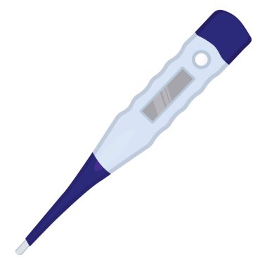 Mavi termometre, illüstrasyon, beyaz arkaplan üzerindeki vektör.