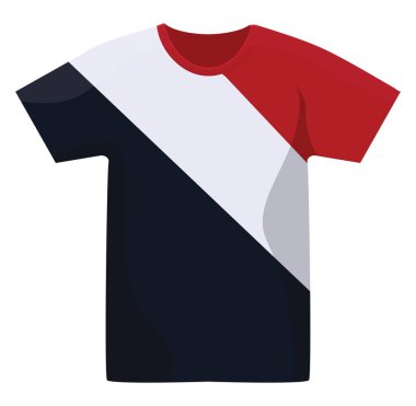 Siyah kırmızı ve beyaz tişört, illüstrasyon, beyaz arkaplanda vektör.