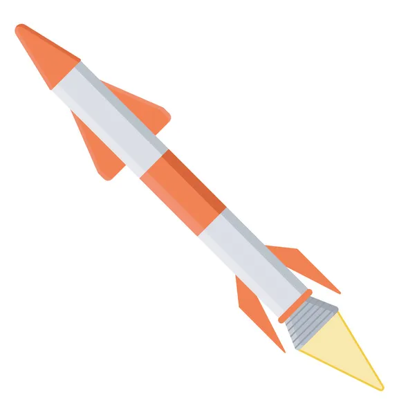 Missile Arancione Illustrazione Vettore Sfondo Bianco — Vettoriale Stock