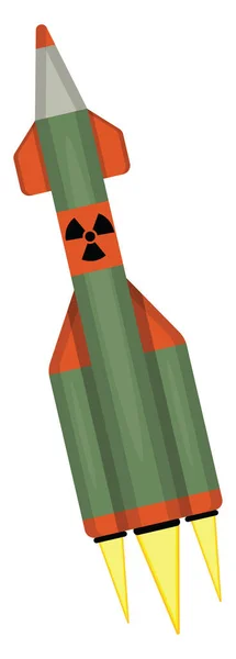緑のミサイルイラスト白い背景のベクトル — ストックベクタ