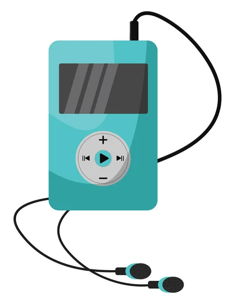 Blue Mp3 Player Illustration Vector White Background — Stock Vector