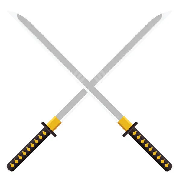 Ninja Sword Illustration Vector White Background — Stock Vector