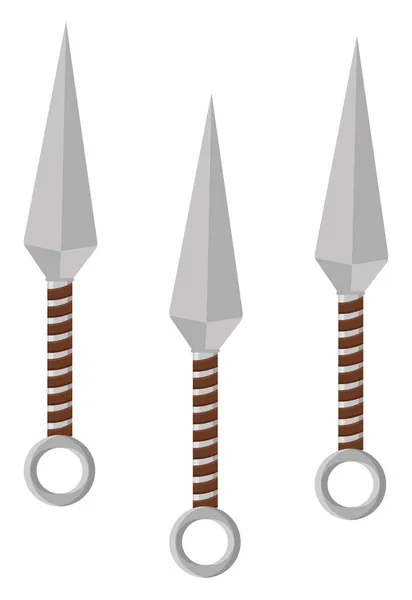 Sharp Ninja Weapons Illustration Vector White Background — 图库矢量图片