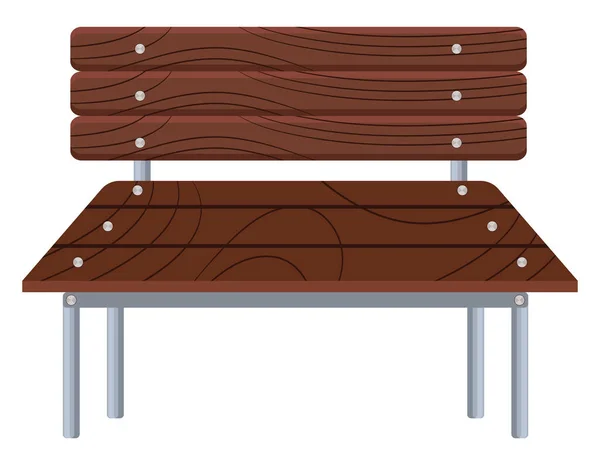 Wooden Park Bench Illustration Vector White Background — Stock Vector