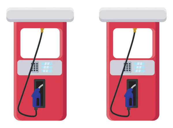Červená Benzínová Pumpa Ilustrace Vektor Bílém Pozadí — Stockový vektor
