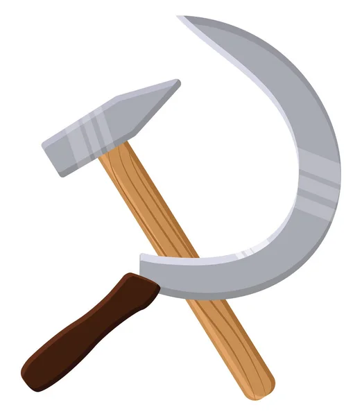 白色背景上的镰刀和锤子 — 图库矢量图片