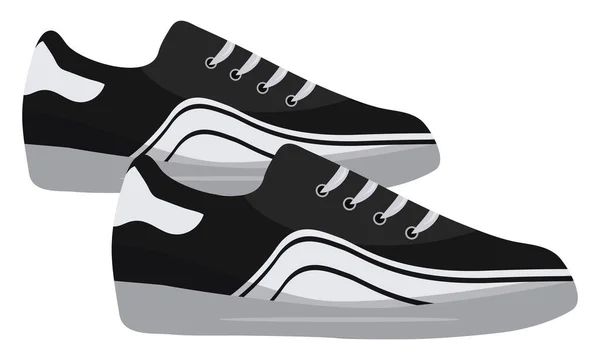 Zapatos Negros Ilustración Vector Sobre Fondo Blanco — Vector de stock