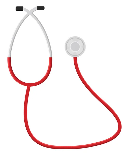 Red Stethoscope Illustration Vector White Background — Stock Vector