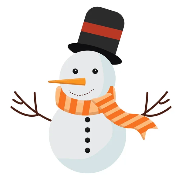 Wintersneeuwpop Illustratie Vector Een Witte Achtergrond — Stockvector