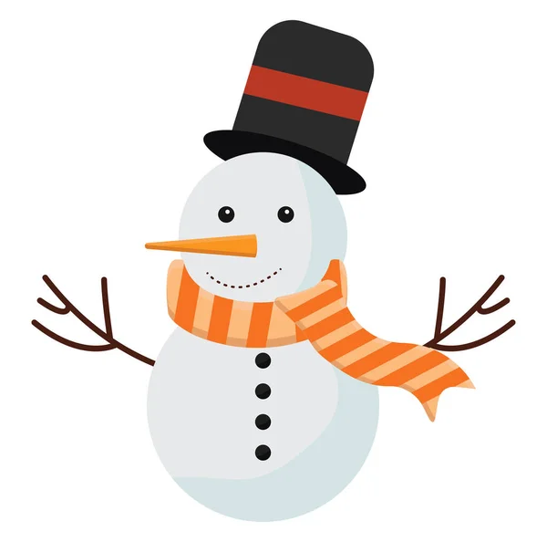 Winter Snowman Illustration Vector White Background — 스톡 벡터