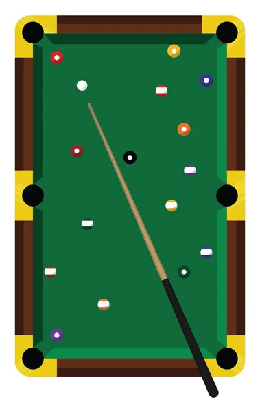 Snooker Table Illustration Vector White Background — Stock Vector