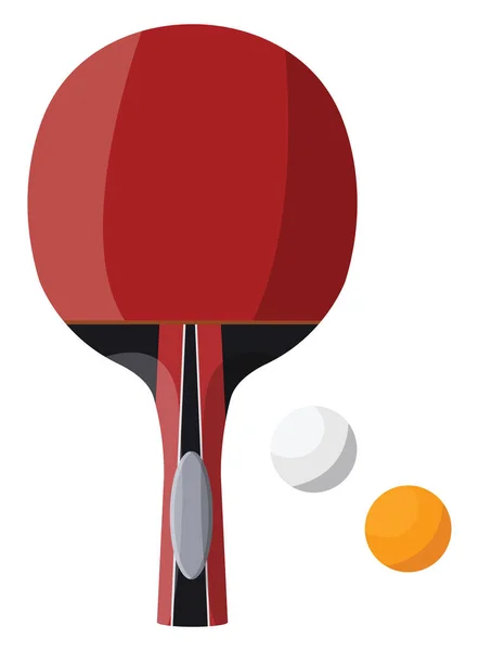 Raquette Ping Pong Rouge Illustration Vecteur Sur Fond Blanc — Image vectorielle