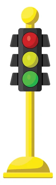 Sárga Közlekedési Lámpa Illusztráció Vektor Fehér Alapon — Stock Vector